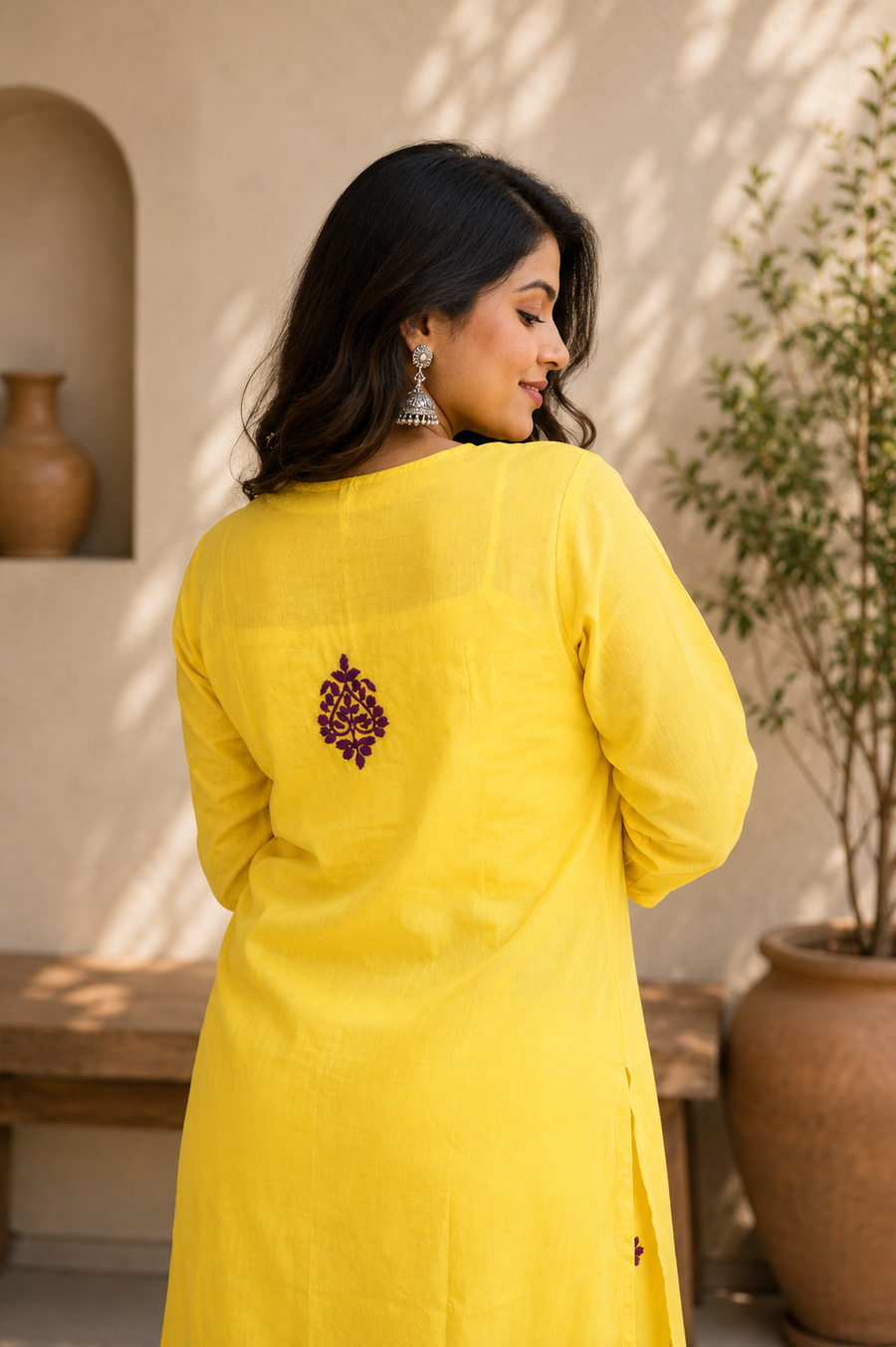 Yellow Chikankari Kurta